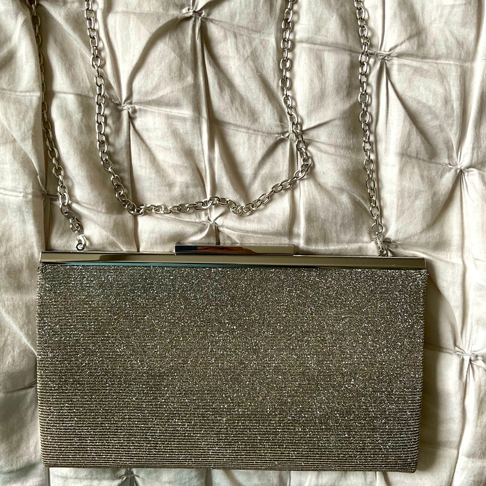 Nordstrom silver shoulder bag clutch